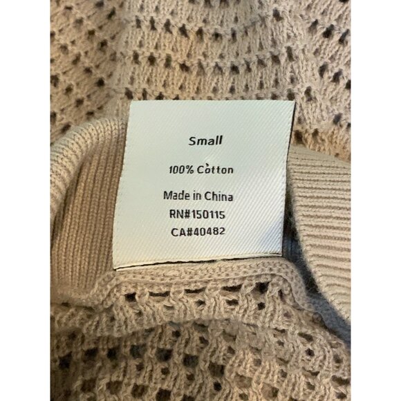 Varley Tan Loose Knit 1/4 Zip Pullover Sweater, Size S - Picture 9 of 10